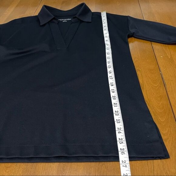 Soft Surroundings Women’s Blue V Neck Long Sleeve Point Collar Knit‎ Blouse PXS - Picture 10 of 12